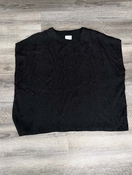 Sundays Tops - Sundays Black Textured Waves Jacquard Short Sleeve Top
